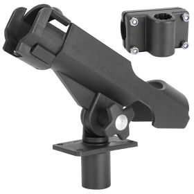 Boat Fishing Pole Rod Holder 360° Rotatable Kayak Side Rail Mount Adjustable Folding Rod Holder w/ Large Clamp (Option: 2Pcs)