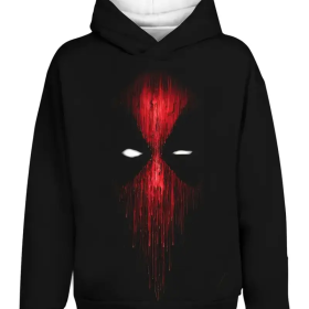 Printed Hooded Sweatshirt (Option: Black-XL)