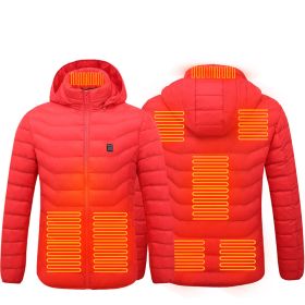 New Heated Jacket Coat USB Electric Jacket Cotton Coat Heater Thermal Clothing Heating Vest Men's Clothes Winter (Option: Red Zone8-3xl)
