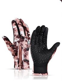 Winter Gloves Touch Screen Riding Motorcycle Sliding Waterproof Sports Gloves With Fleece (Option: Coffee color-XL)
