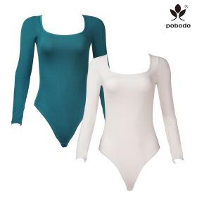 Square Collar Long Sleeved Frosted Warm Jumpsuit (Option: Green x meter white-L)